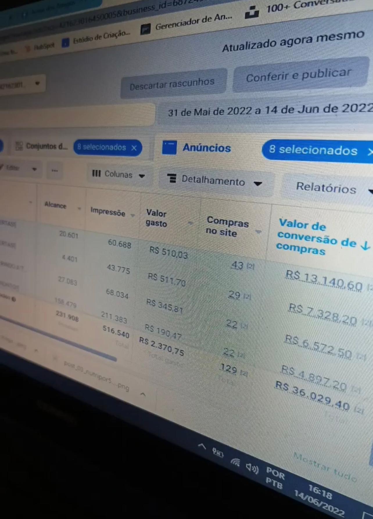 Print de resultado real de cliente da Gestão Jotta
