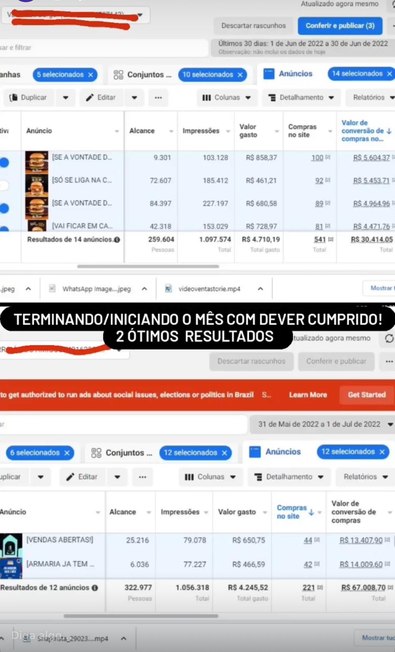 Print de resultado real de cliente da Gestão Jotta